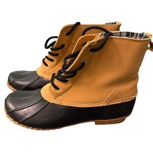 Sporto Original Duck Boots 11M Lace-Up Waterproof Rubber Sole Leather Upper